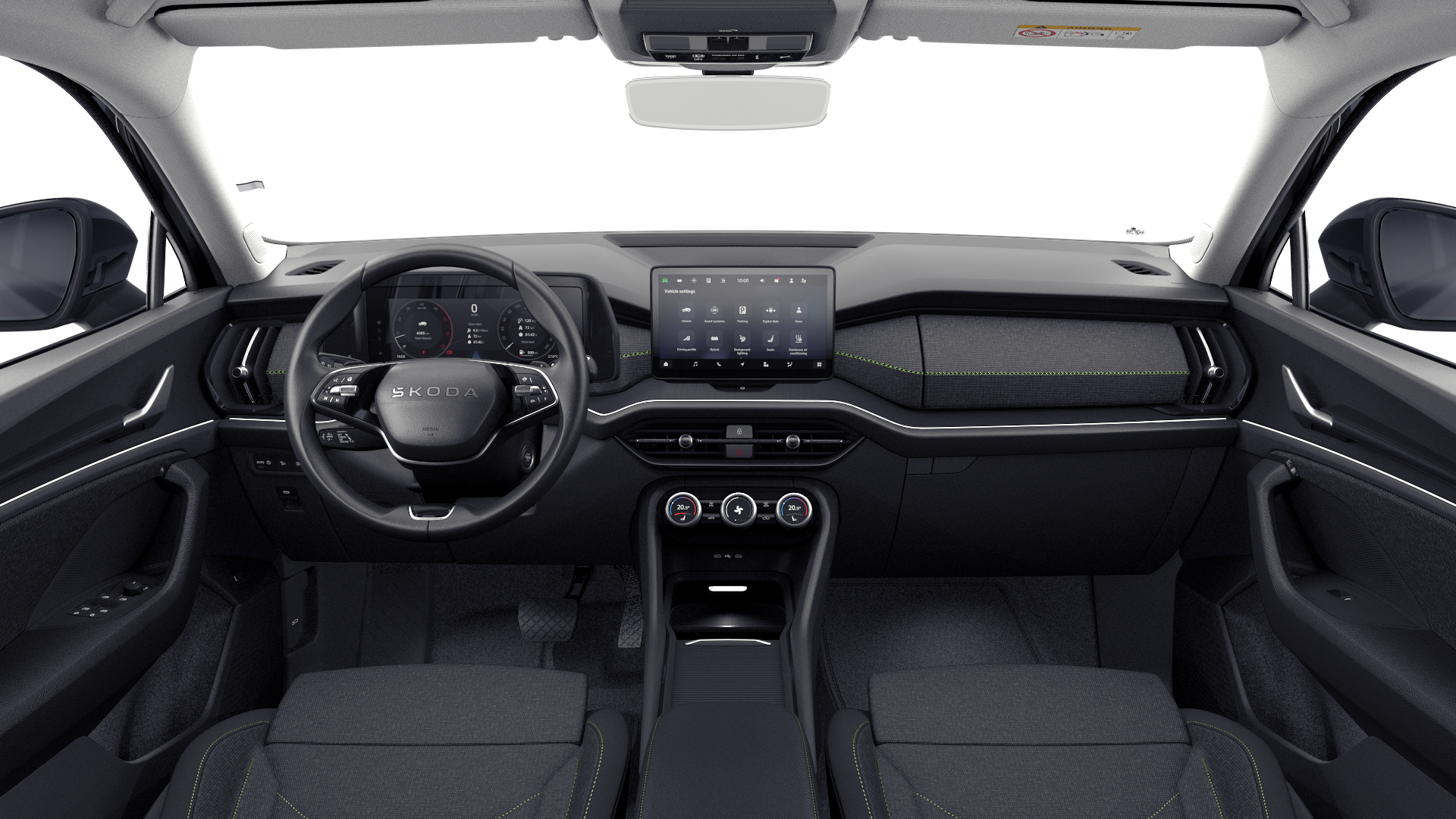 Interior do Škoda Kodiaq Ultra, tablier e ecrã